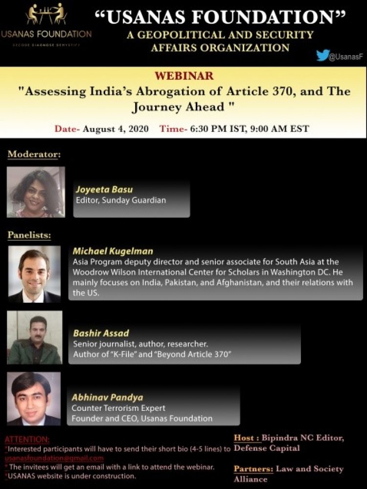 Webinar: Assessing India’s Abrogation of Article 370 and The Journey Ahead