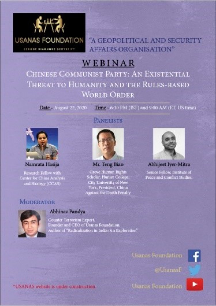 Webinar- Chinese Communist Party: An Existential Threat to Humanity and The Rules-based World Order