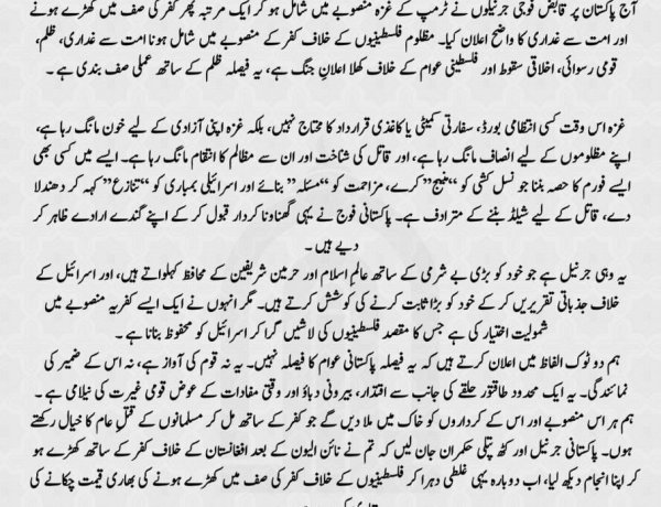 TTP Statement on Trump's Gaza Peace Plan